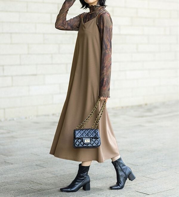 BELLUNA（ベルーナ）の「シアープルオーバー付！ワンピースアンサンブル（その他ワンピース）」｜詳細画像