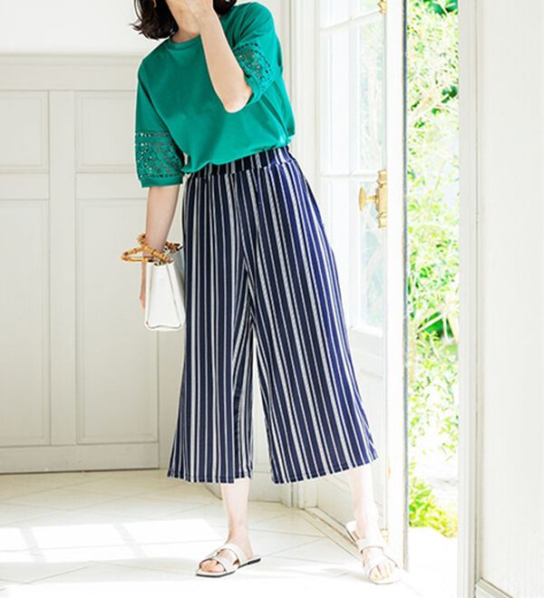 BELLUNA（ベルーナ）の「ヒンヤリ冷感イージーガウチョパンツ（ワイドパンツ・ガウチョ）」｜詳細画像