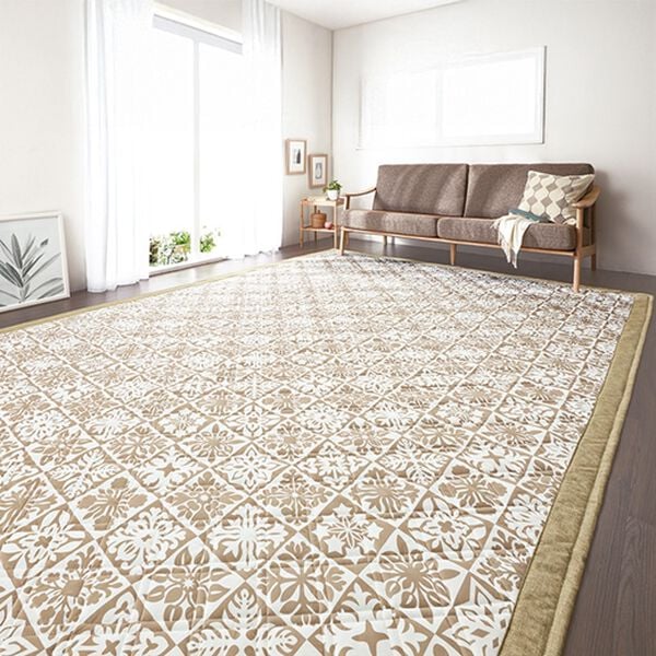 「おしゃれでひんやり　持続冷感キルトカーペット（カーペット）」｜詳細画像