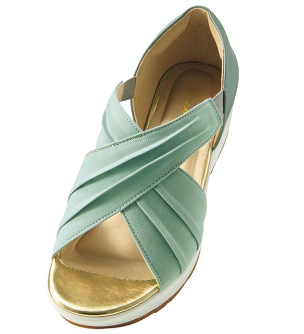 BELLUNA（ベルーナ）の「クロスデザインウェッジサンダル（サンダル・ミュール）」｜ブルー