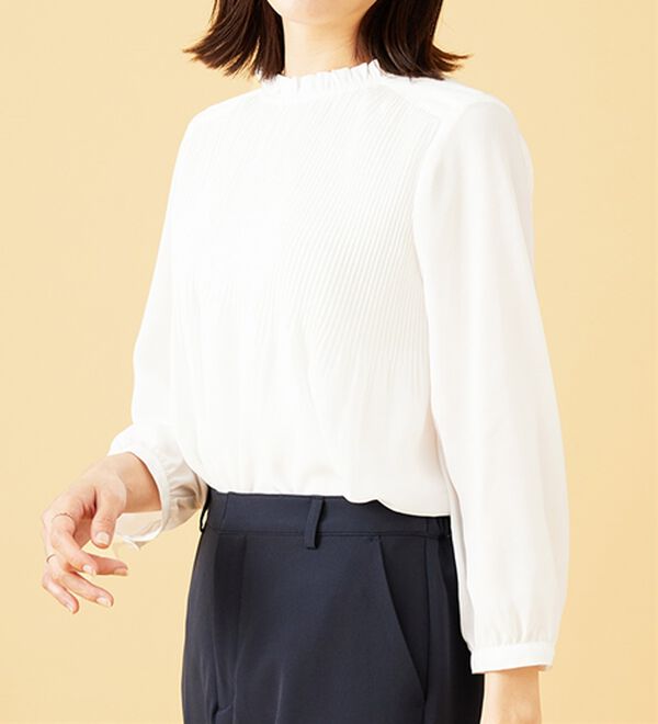 BELLUNA（ベルーナ）の「〈セレモニースタイル〉細プリーツデザインブラウス（ブラウス）」｜詳細画像