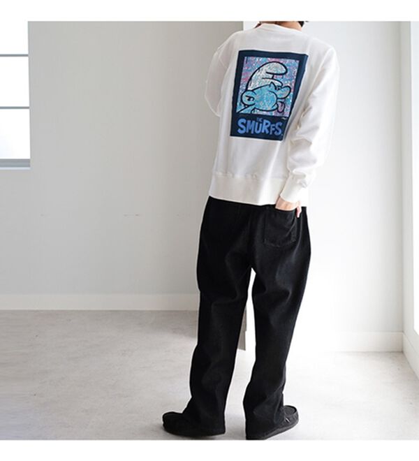 GeeRA（ジーラ）の「【スマーフ】コラボプリントスウェット（メンズカットソー）」｜詳細画像