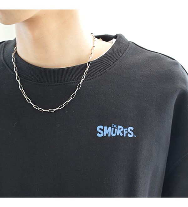 GeeRA（ジーラ）の「【スマーフ】コラボプリントスウェット（メンズカットソー）」｜詳細画像