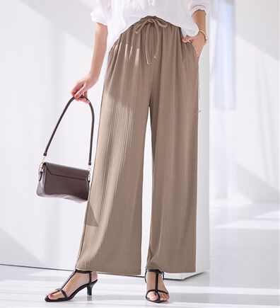 alotta（アロッタ）の「【選べる丈】のびのびストレッチリブワイドパンツ（クロップドパンツ）」