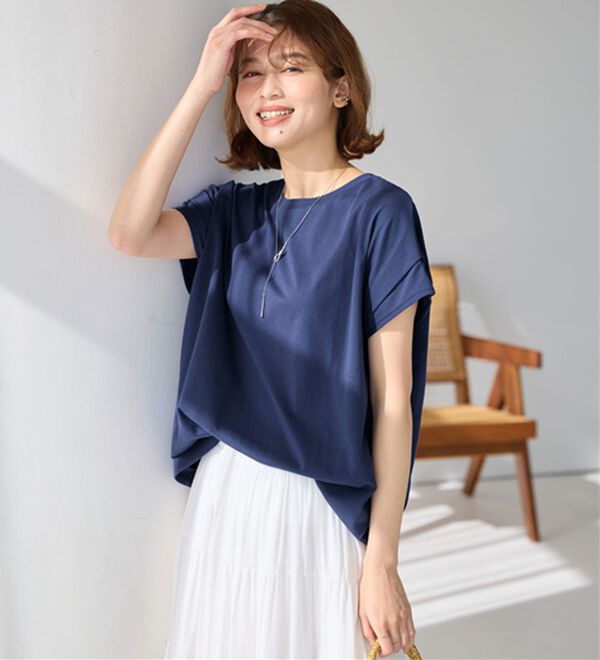 Viola e Viola（ヴィオラ エ ヴィオラ）の「脱普通！すっきり見え大人の上品Ｔシャツ（Tシャツ）」｜詳細画像