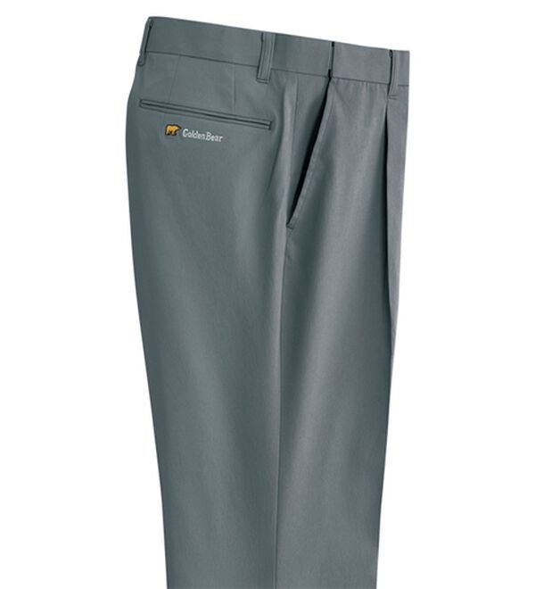 「＜ゴールデンベア＞軽やか綿タッチスラックス（メンズスラックス）」｜グレー