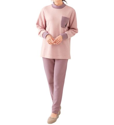 「【２着組】ネコちゃんの首元暖か裏起毛パジャマ（パジャマ・ルームウェア）」