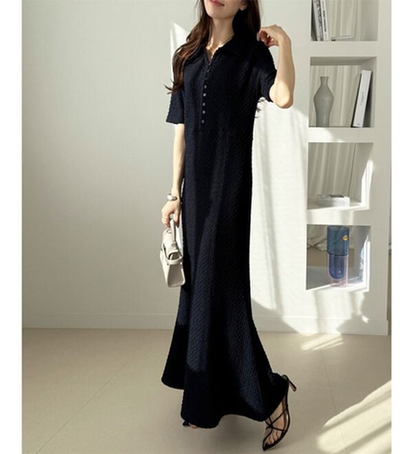 GeeRA（ジーラ）の「全骨格細見え！表面感素材マーメイドワンピース（その他ワンピース）」｜詳細画像