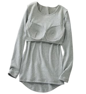 LAVIENNE（ラヴィエンヌ）の「＜ＬＡＶＩ　ＨＯＴ（ラヴィホット）＞吸湿発熱　綿１００％カップ付インナー（肌着・インナーウェア）」｜杢グレー