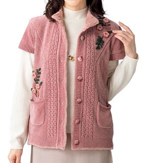 ルフラン（ルフラン）の「裏ボアモチーフニットベスト（ベスト）」｜詳細画像