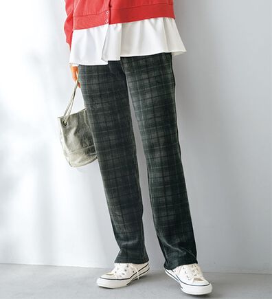 BELLUNA（ベルーナ）の「ふんわりなめらか裏ベロアパンツ（フルレングスパンツ）」