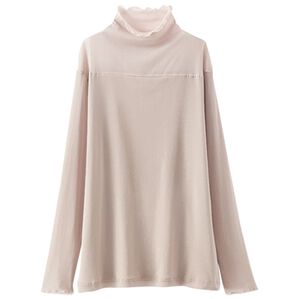 BELLUNA（ベルーナ）の「重ねるだけでサマになる！あったかシアーハイネックプルオーバー（カットソー）」｜ライトグレー