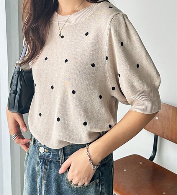 GeeRA（ジーラ）の「ドット柄ジャガードトップス（ニット・セーター）」｜詳細画像