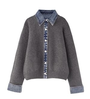 BELLUNA（ベルーナ）の「【重ね着風】デニム&times;ニット切替ジャケット（その他ジャケット）」｜詳細画像