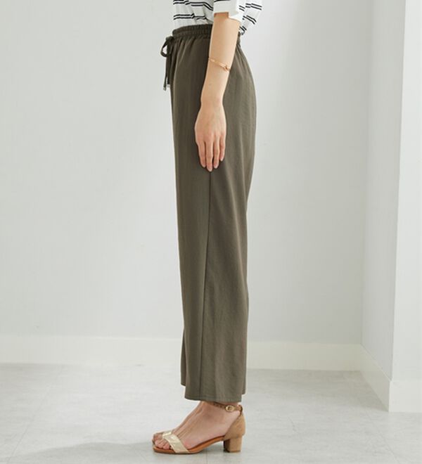 BELLUNA（ベルーナ）の「【快適Ｌａｂ．】お手入れ楽々ビンテージ調素材ワイドパンツ（ワイドパンツ・ガウチョ）」｜詳細画像