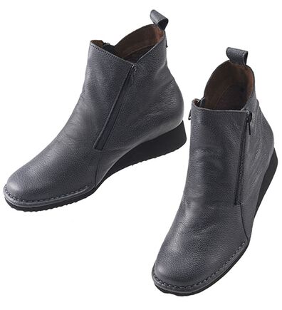 ルフラン（ルフラン）の「あったか裏フリース　牛革ダブルファスナーブーツ（ブーツ）」