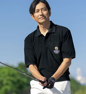 「＜ロッキーラビット＞パイルボーダーポロシャツ（メンズポロシャツ）」｜詳細画像