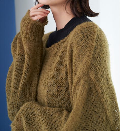 plage（プラージュ）の「イタリアヤーン HANDKNIT モヘヤ◇（ニット