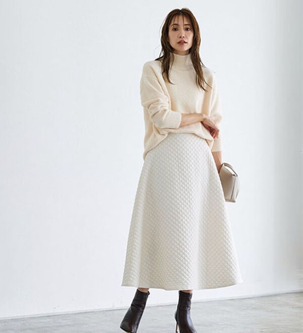 Pierrot（ピエロ）の「キルティングフレアスカート（ロングスカート）」｜詳細画像