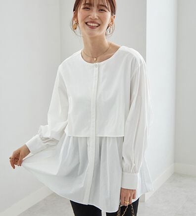 GeeRA（ジーラ）の「羽織にもなる！ペプラムシャツチュニック（チュニック）」