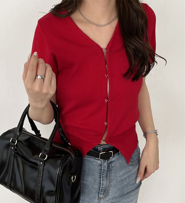 GeeRA（ジーラ）の「ホックデザインサマーカーディガン（ニットカーディガン）」｜詳細画像