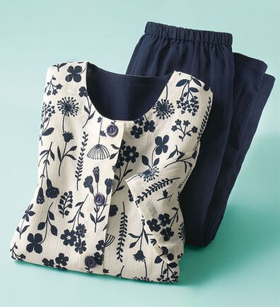 「綿100％嬉しい楊柳パジャマ（パジャマ・ルームウェア）」