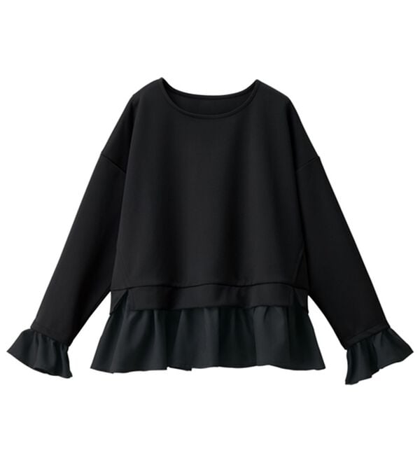 RANAN（ラナン）の「＜ＨＳ＞重ね着風配色フリルプルオーバー（カットソー）」｜詳細画像