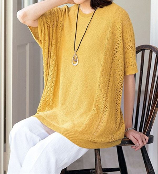 ルフラン（ルフラン）の「【２色組】透かし編みドルマンニット（ニット・セーター）」｜詳細画像