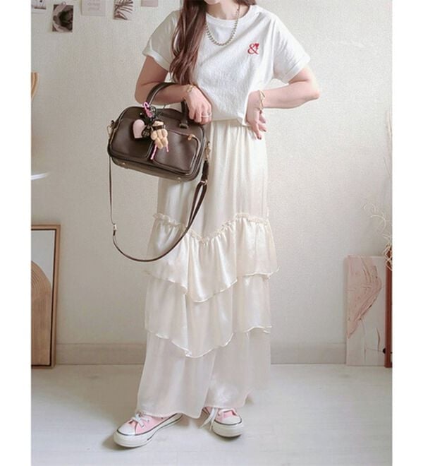 GeeRA（ジーラ）の「アンドハート刺しゅうＴシャツ（Tシャツ）」｜詳細画像