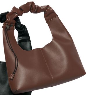 RANAN（ラナン）の「くしゅくしゅデザインショルダーバッグ（ハンドバッグ）」｜ブラウン