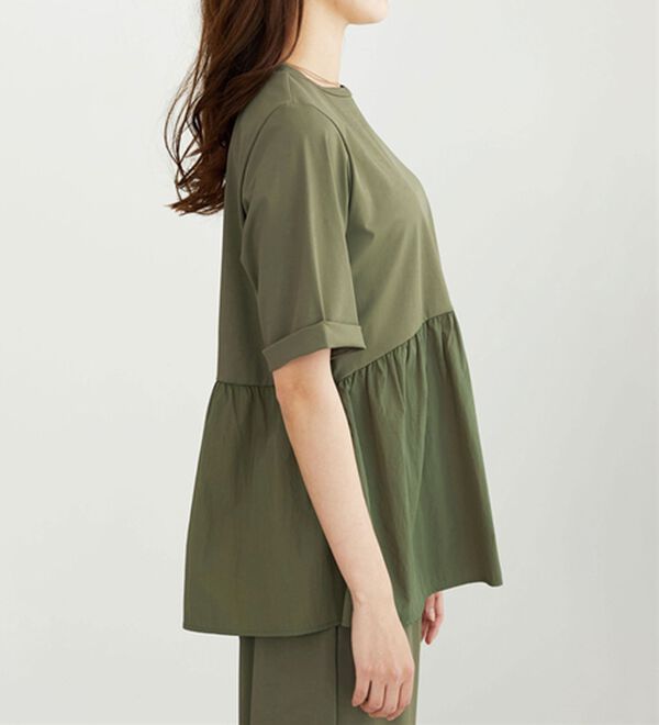 BELLUNA（ベルーナ）の「ヒンヤリ爽快！異素材切替プルオーバー（カットソー）」｜詳細画像