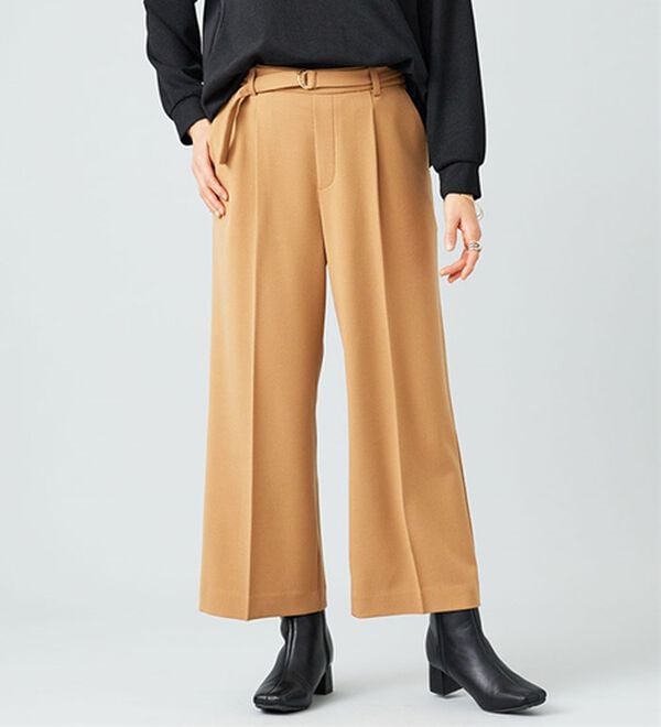 BELLUNA（ベルーナ）の「サマ見え（ウォーム）ベルト付ワイドパンツ（ワイドパンツ・ガウチョ）」｜詳細画像
