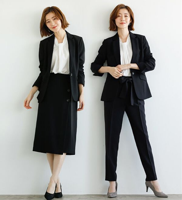 GeeRA（ジーラ）の「【ジャケット+2ボトム】洗えるストレッチ！ジャケット＆ブラウス＆パンツ＆スカートスーツセット（パンツスーツ）」｜詳細画像