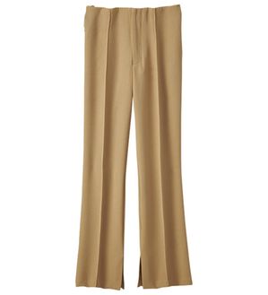 BELLUNA（ベルーナ）の「ダブルクロス素材スリットデザインパンツ（フルレングスパンツ）」｜ベージュ