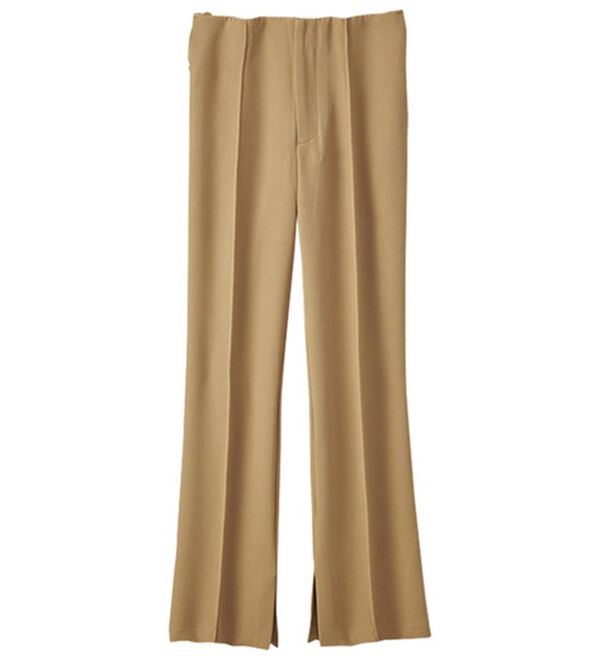 BELLUNA（ベルーナ）の「ダブルクロス素材スリットデザインパンツ（フルレングスパンツ）」｜ベージュ