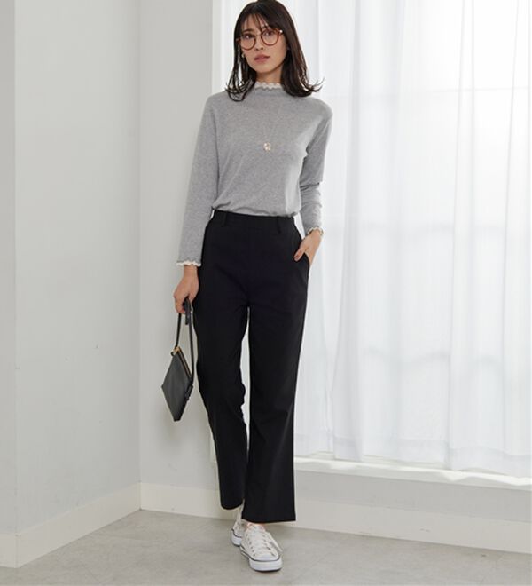 BELLUNA（ベルーナ）の「綿タッチハイパー美脚フレアーパンツ（フルレングスパンツ）」｜詳細画像