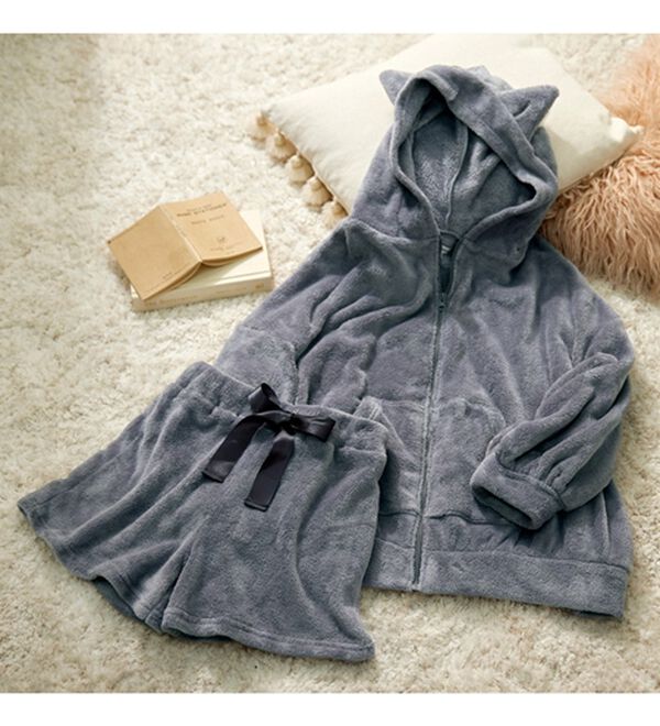 YU'NOW（ユナウ）の「ネコのみみボアパーカールームウェアセット（パジャマ・ルームウェア）」｜詳細画像