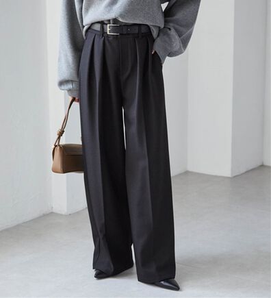 RANAN（ラナン）の「ウール調２タックワイドパンツ（フルレングスパンツ）」
