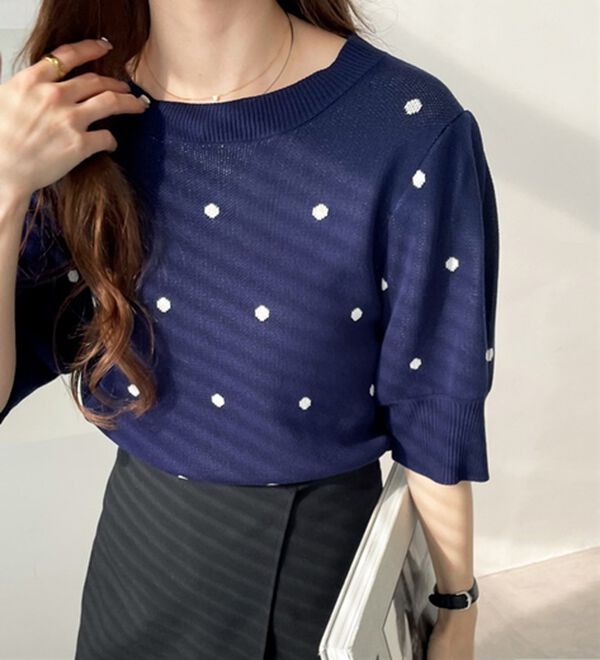 GeeRA（ジーラ）の「ドット柄ジャガードトップス（ニット・セーター）」｜詳細画像