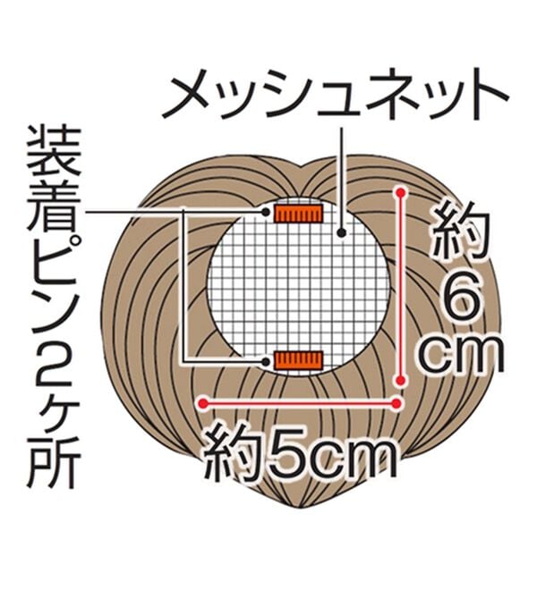 「人毛１００％　お買得　つむじピース（ウィッグ・ヘアピース・エクステ）」｜詳細画像