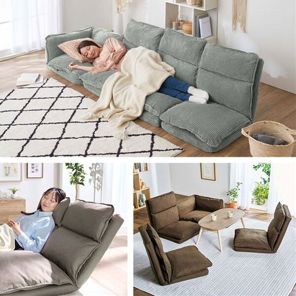 iellio（イエリオ）の「リクライニングフロアコーナーソファ＜ローソファ・ハイバック・リクライニングソファ・２人掛け・３人掛け・引っ越し・新生活＞（ソファ）」｜詳細画像