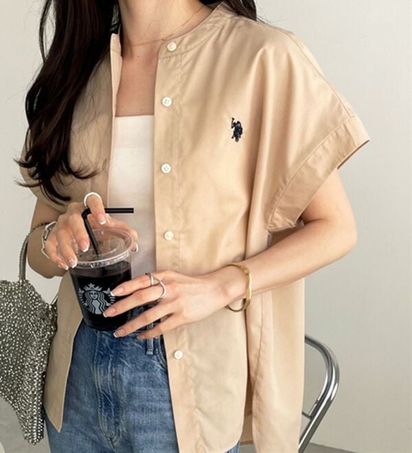 GeeRA（ジーラ）の「【ＵＳ．ＰＯＬＯ．ＡＳＳＮ】フレンチスリーブシャツ（シャツ）」｜詳細画像