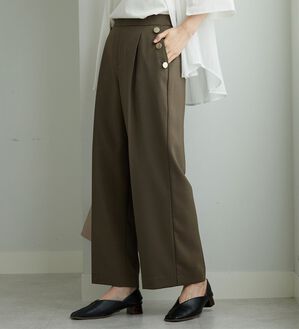 BELLUNA（ベルーナ）の「メランジストレッチ素材ワイドパンツ（ワイドパンツ・ガウチョ）」｜詳細画像