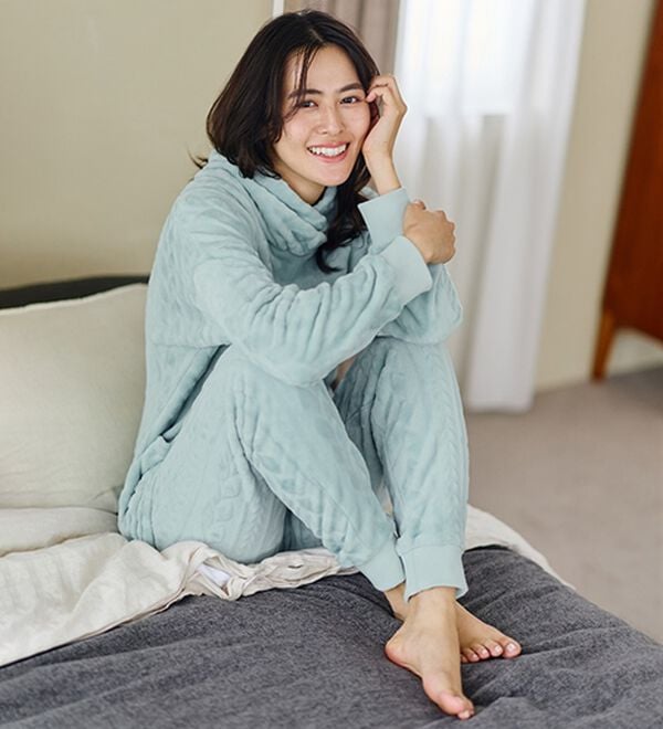 LAVIENNE（ラヴィエンヌ）の「寒がりさんのためのふわっもこケーブルフリースパジャマ（パジャマ・ルームウェア）」｜詳細画像
