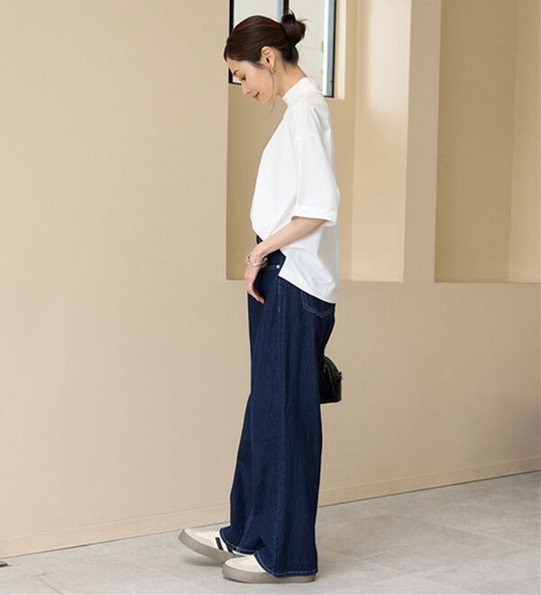 BELLUNA（ベルーナ）の「小顔見せ！ヒンヤリハイネックオーバーサイズＴシャツ（Tシャツ）」｜詳細画像