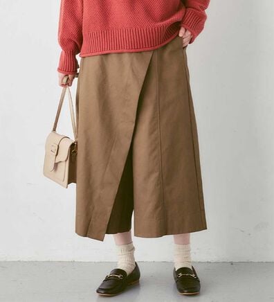 Viola e Viola（ヴィオラ エ ヴィオラ）の「綿１００％ラップ風カフェパンツ（ワイドパンツ・ガウチョ）」