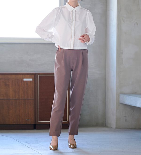 RANAN（ラナン）の「あったか！裏起毛美脚シルエットタックパンツ（フルレングスパンツ）」｜詳細画像