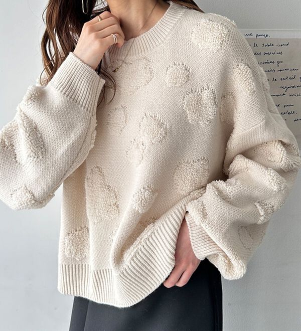 自由区【ハイライン】フラワーモチーフプルオーバーニット 自由区【ハイライン】フラワーモチーフプルオーバーニット UNITED