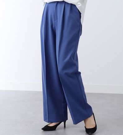 BELLUNA（ベルーナ）の「ボタンデザインセンタープレスワイドパンツ（ワイドパンツ・ガウチョ）」