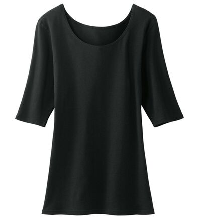 LAVIENNE（ラヴィエンヌ）の「【美姿勢習慣】スーッと猫背をケアするインナー（5分袖・フレンチ袖）（肌着・インナーウェア）」